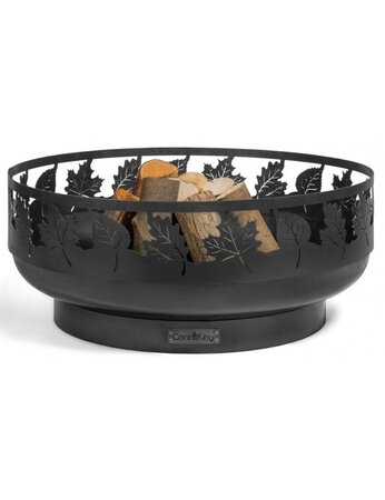 Brasero de jardin TORONTO décoré feuille en acier Ø80 cm