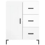 vidaXL Buffet haut Blanc brillant 69 5x34x180 cm Bois d'ingénierie