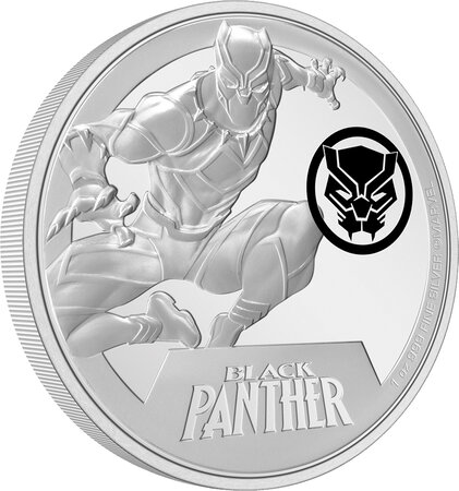 Pièce de monnaie en Argent 2 Dollars g 31.1 (1 oz) Millésime 2023 Marvel Niue BLACK PANTHER