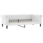 vidaXL Lit de jour et lit gigogne et matelas blanc 90x200cm similicuir