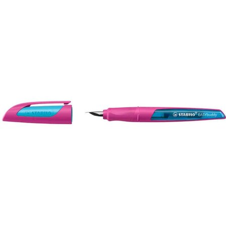 Stylo plume easybuddy l  gauchers  rose - bleu stabilo