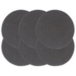 vidaXL Napperons 6 Pièces Gris foncé Plain 38 cm Rond Coton