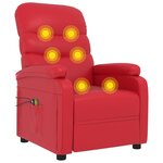 vidaXL Fauteuil de massage électrique Rouge Similicuir
