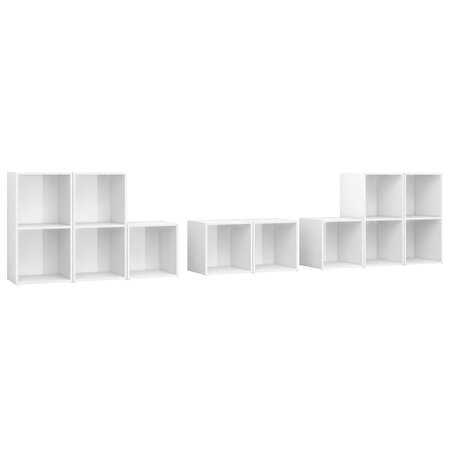 vidaXL Ensemble de meubles TV 8 Pièces Blanc brillant Aggloméré