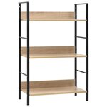 vidaXL Bibliothèque à 3 niveaux Chêne 60x27 6x90 5 cm Aggloméré