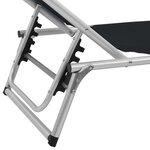 vidaXL Chaises longues pliables et toit 2 Pièces Aluminium textilène Noir