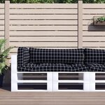vidaXL Coussins de palette 3 Pièces motif à carreaux noir tissu Oxford