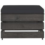 vidaXL Salon de jardin 7 Pièces avec coussins Bois imprégné de gris