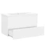vidaXL Armoire d'évier avec lavabo intégré Blanc Aggloméré