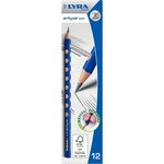Crayon graphite triangulaire Groove Slim avec grip zone pour gauchers et droitiers HB LYRA