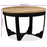 vidaXL Table d'appoint Bois de manguier brut 60 x 40 cm