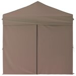 vidaXL Tente de réception pliable avec parois Taupe 2x2 m