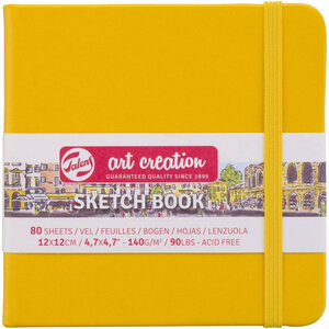 Carnet croquis 12x12 cm - 80 feuilles - 140g - jaune - royal talens