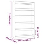 vidaXL Bibliothèque/Séparateur de pièce Sonoma gris 100x30x166 cm