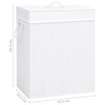 vidaXL Panier à linge avec une seule section bambou blanc 83 L
