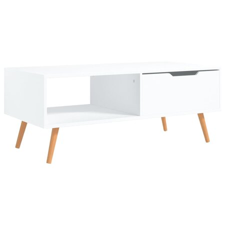 vidaXL Table basse Blanc 100x49 5x43 cm Bois d'ingénierie
