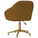 vidaXL Chaise pivotante de salle à manger Marron Velours