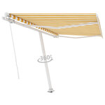 vidaXL Auvent manuel rétractable sur pied 350x250 cm Jaune/blanc