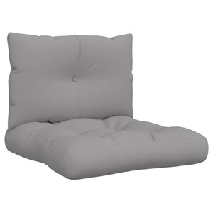 vidaXL Coussins de palette 2 Pièces gris tissu