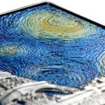 STARRY NIGHT IN PARIS Colored 1 onces argent & 14 onces Copper monnaie 5000 Francs Chad 2023