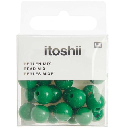 24 Perles rondes 10 mm - vert foncé
