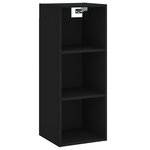 vidaXL Buffet haut Noir 34 5x34x180 cm Bois d'ingénierie