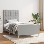 vidaXL Cadre de lit avec tête de lit Gris clair 80x200 cm Tissu