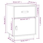 vidaXL Tables de chevet 2 Pièces Blanc 40x34x55 cm Bois de pin massif