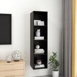 vidaXL Meuble TV mural Noir 37x37x142 5 cm Aggloméré