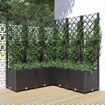 vidaXL Jardinière avec treillis Noir 120x120x136 cm PP