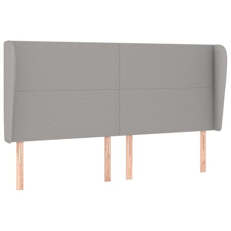 vidaXL Tête de lit avec oreilles Gris clair 183x23x118/128 cm Tissu