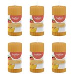 Bolsius Bougies parfumées pilier côtelées 6 Pièces 120x58 mm Mangue