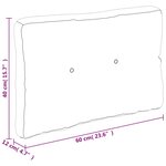 vidaXL Coussin de palette gris 60x40x12 cm tissu