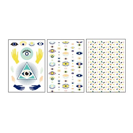 Diy - loisirs créatifs modelage - 3 planches de transferts - evil eye