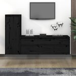 vidaXL Meubles TV 2 Pièces Noir Bois massif de pin