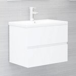 vidaXL Ensemble de meubles de salle de bain Blanc Aggloméré