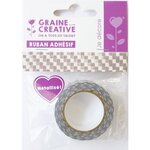 Masking Tape 1 5 cm x 10 m - Damier - argenté