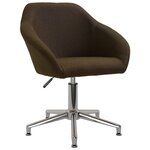 vidaXL Chaise pivotante de salle à manger Marron foncé Tissu