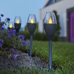Luxform Lampe LED solaire à piquet de jardin Jive 4 Pièces Gris 41466