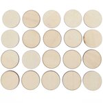 20 disques en bois naturel - petit 28 mm