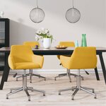 vidaXL Chaises à dîner pivotantes 4 Pièces Jaune Velours