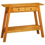 vidaXL Table console avec tiroirs 90x30x75 cm bois d'acajou massif