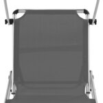 vidaXL Chaise longue pliable avec auvent Aluminium et textilène Gris