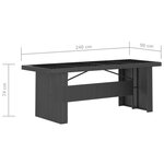 vidaXL Mobilier à dîner jardin 7 Pièces avec coussins Résine tressée Noir