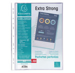 Sachet De 100 Pochetttes Perforées Polypropylène Premium Grainé 8/100e - A4 - X 5 - Exacompta