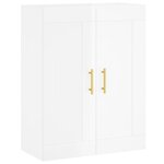 vidaXL Buffet haut Blanc brillant 69 5x34x180 cm Bois d'ingénierie