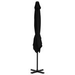 vidaXL Parasol déporté et mât en aluminium Noir 250x250 cm