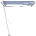 vidaXL Auvent manuel rétractable sur pied 350x250 cm Bleu/blanc