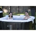 SUNSPA - Spa Gonflable 6 personnes carré avec Bandeau LED - Pret en 5 minutes - Couverture et filtre inclus