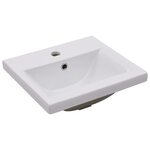 vidaXL Armoire d'évier avec lavabo intégré Blanc Aggloméré